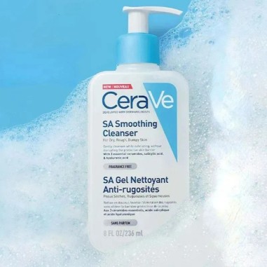 CERAVE SA GEL NETTOYANT ANTI-RUGOSITES PEAU SECHE ET RUGUEUSE 236ML – Produits nettoyants | CERAVE  1