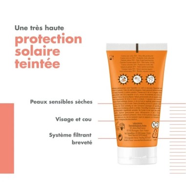 AVENE TRES HAUTE PROTECTION CREME TEINTEE PEAUX SENSIBLES SECHES SPF50+ 50ML – Teint perfecteur | AVENE  2